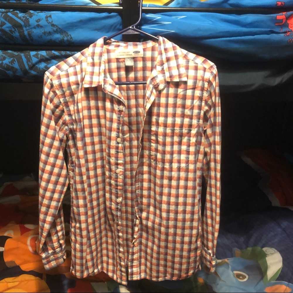 Boys Old Navy button Up plaid